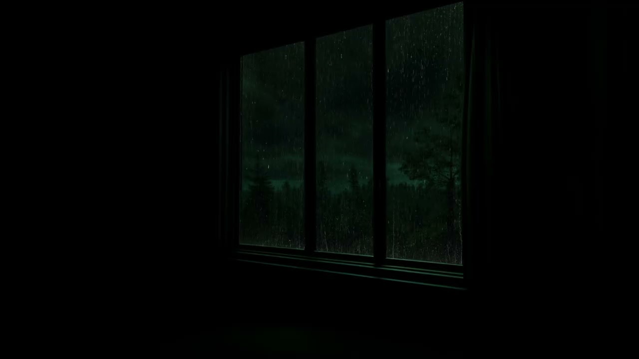 Dark Rainy Night Ambience | Realistic Storm-Free Rain Sounds