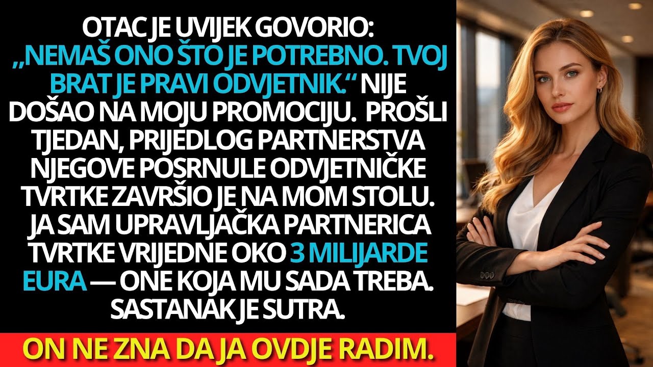 Otac je rekao: „Nikad nećeš biti prava odvjetnica” — njegova tvrtka tražila je partnerstvo sa mnom