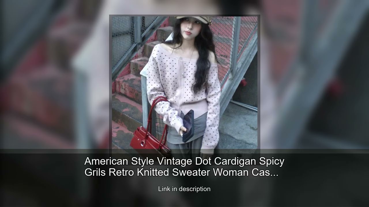 American Style Vintage Dot Cardigan Spicy Grils Retro Knitted Sweater Woman Casual Korean Fashi