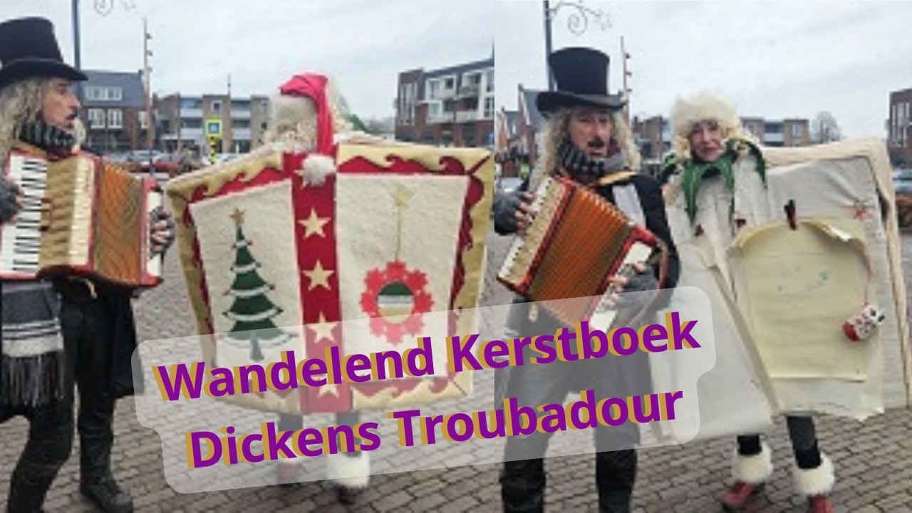 Wandelend Kerstboek en Dickens Muzikant