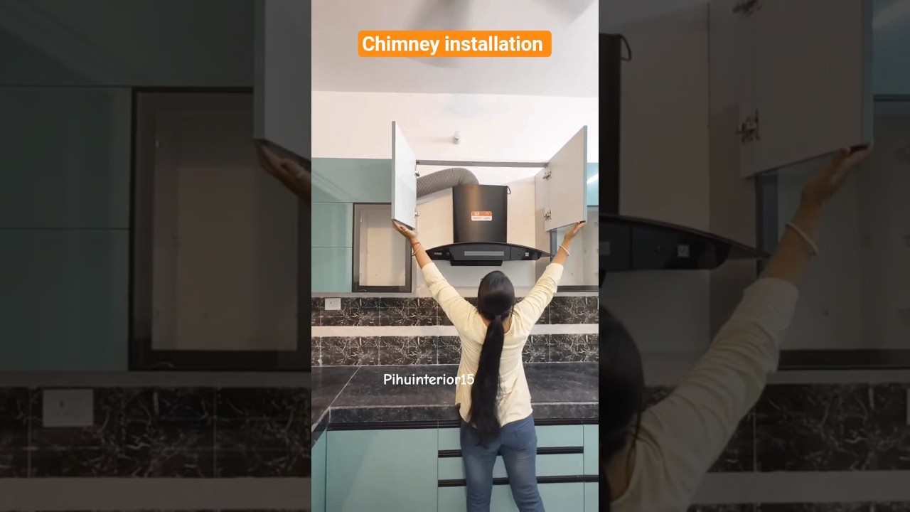 kitchen chimney installation | modular kitchen #shorts #chimney #ytshorts #youtubeshorts #kitchen