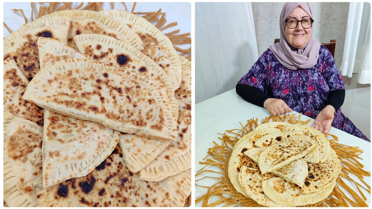 كسرة محشية بمقادير مظبوطة بلا دلك وبلا تخمار والبنة مانحكيش 🤤 روعة الروعات 