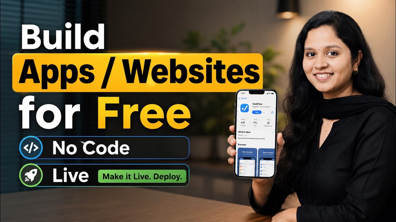 Create Your Own App & Website for FREE in Telugu ( No Code + Live Deployment )