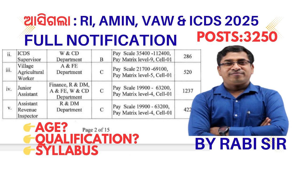 RI,ARI & ICDS FULL NOTIFICATION OUT IIAGE, ELLIGIBILITY, EXAM PATTERN , SYLLABUS #RabisirGeography