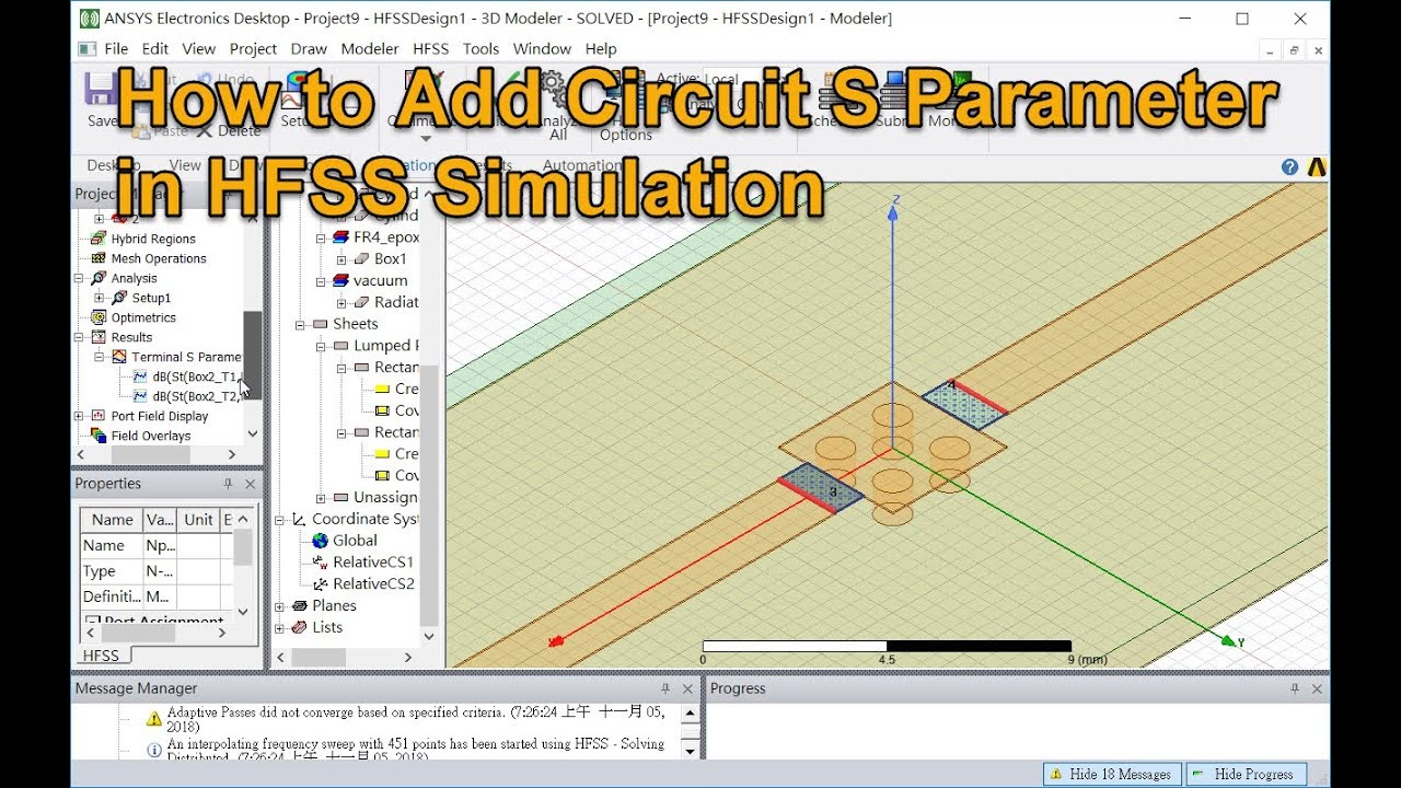 How to Add Circuit Component S Parameter in HFSS Simulation
