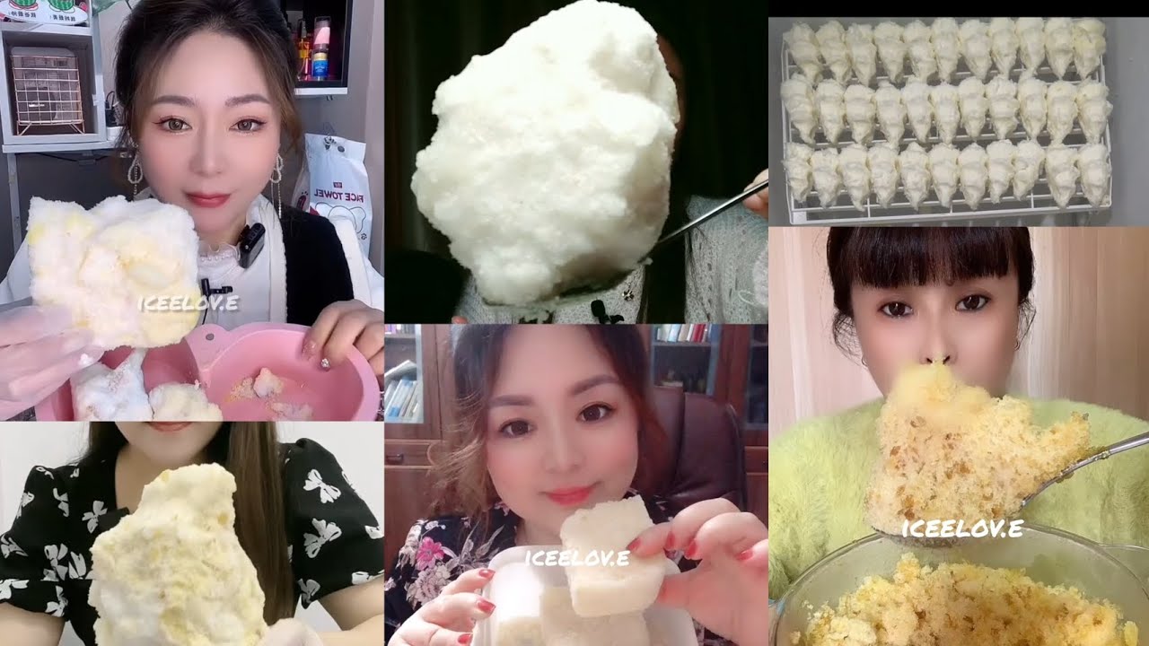 SQUEAKY ICE EATING COMPILATION BITES ONLY 😍🧊SQUEAKY DRY ICE EATING 🧊ICE EATING VIDEOS