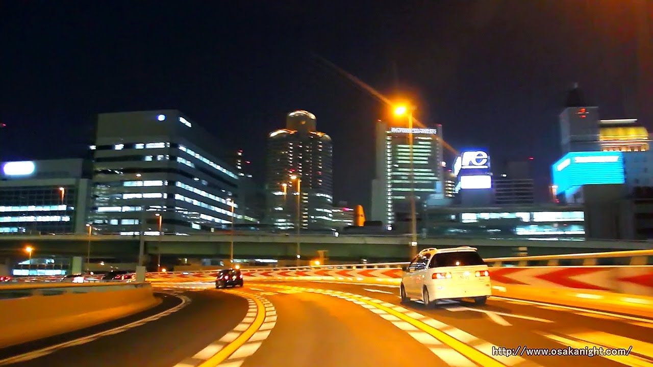 阪神高速環状線 大阪夜景ドライブ Hanshin Expressway Osaka Loop Night Drive Japan
