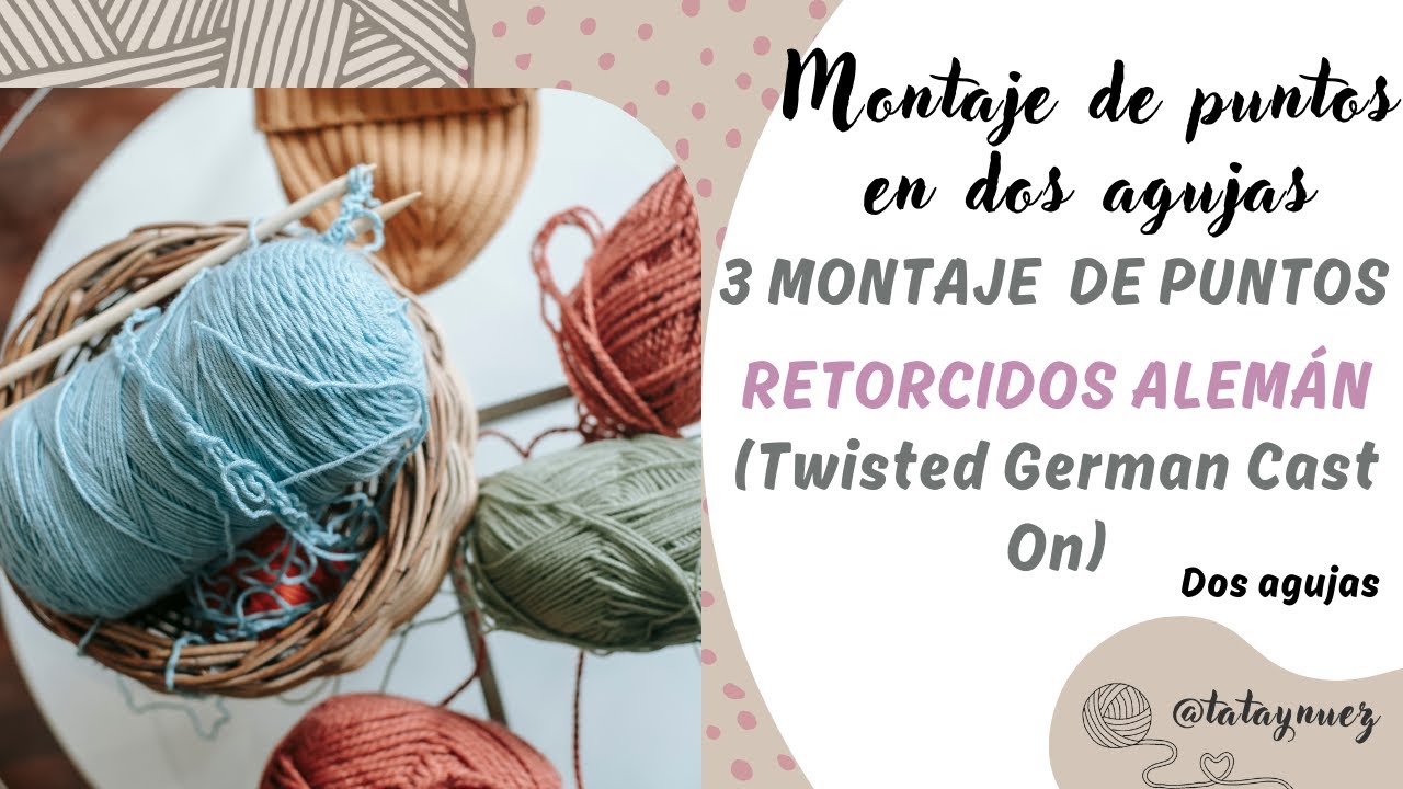 Montaje de puntos RETORCIDOS ALEMÁN en dos agujas (Twisted German Cast On) 🧶💜🧶