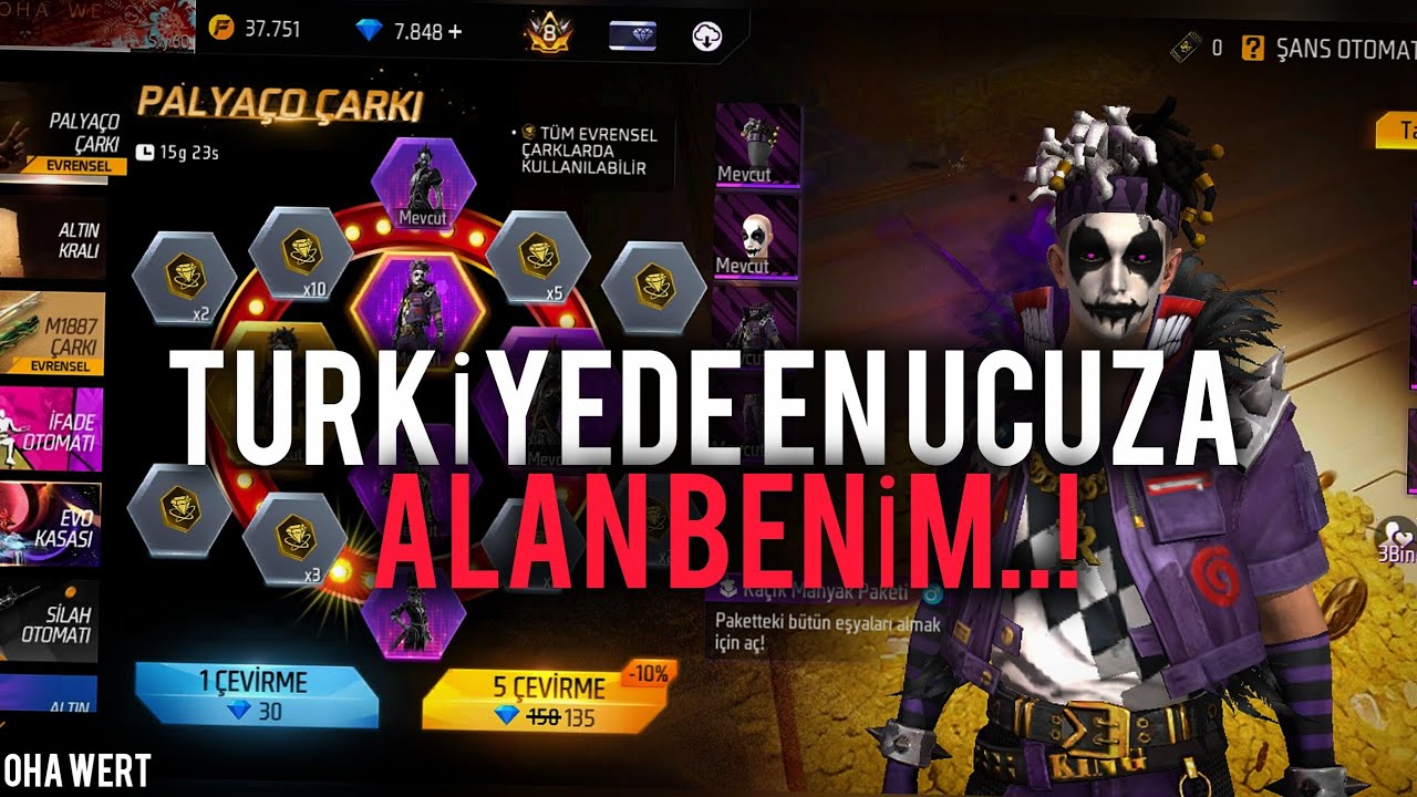 EN ŞANSLI VİDEOMUZ..! 😱 / YENİ PALYAÇO KOSTÜMLERİNİ ALDIK / FREE FİRE/ OHA WERT