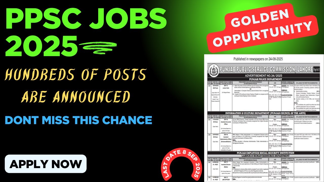 PPSC Jobs 2025 | Latest Punjab Government Jobs & JUNIOR CLERK Vacancies Update