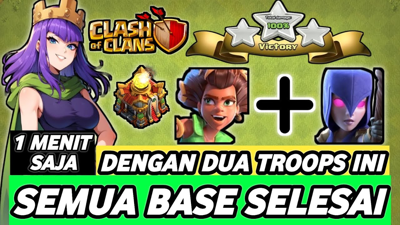 Root Rider + Witch: Duo Bantai TH16! 🔥 Semua Base Lenyap - Clash Of Clans