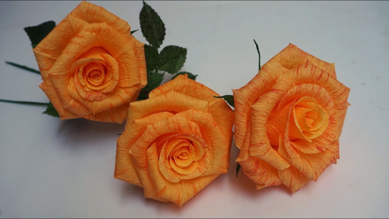 How to make Rose - Beautiful Roses from paper crepe / Origami Roses and Flowers