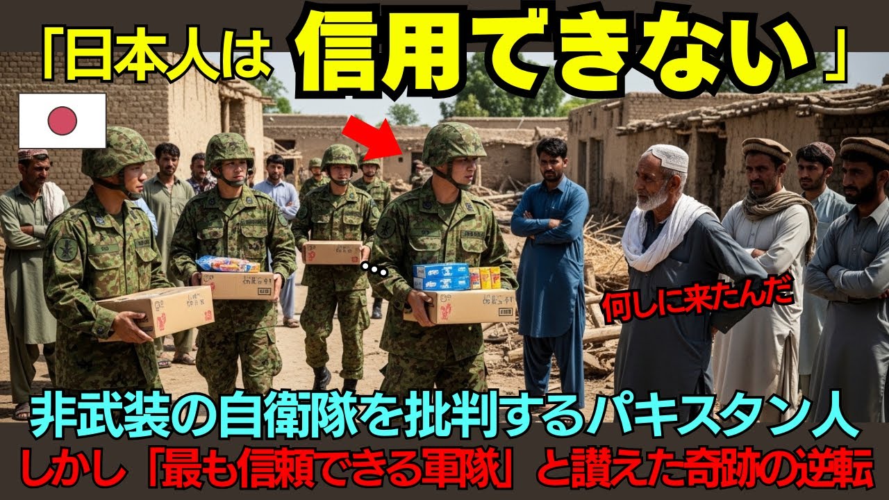 【海外の反応】「日本人は信用できない」武器を持たない自衛隊を嘲笑したパキスタン軍が、5週間後に涙で抱擁した感動の理由