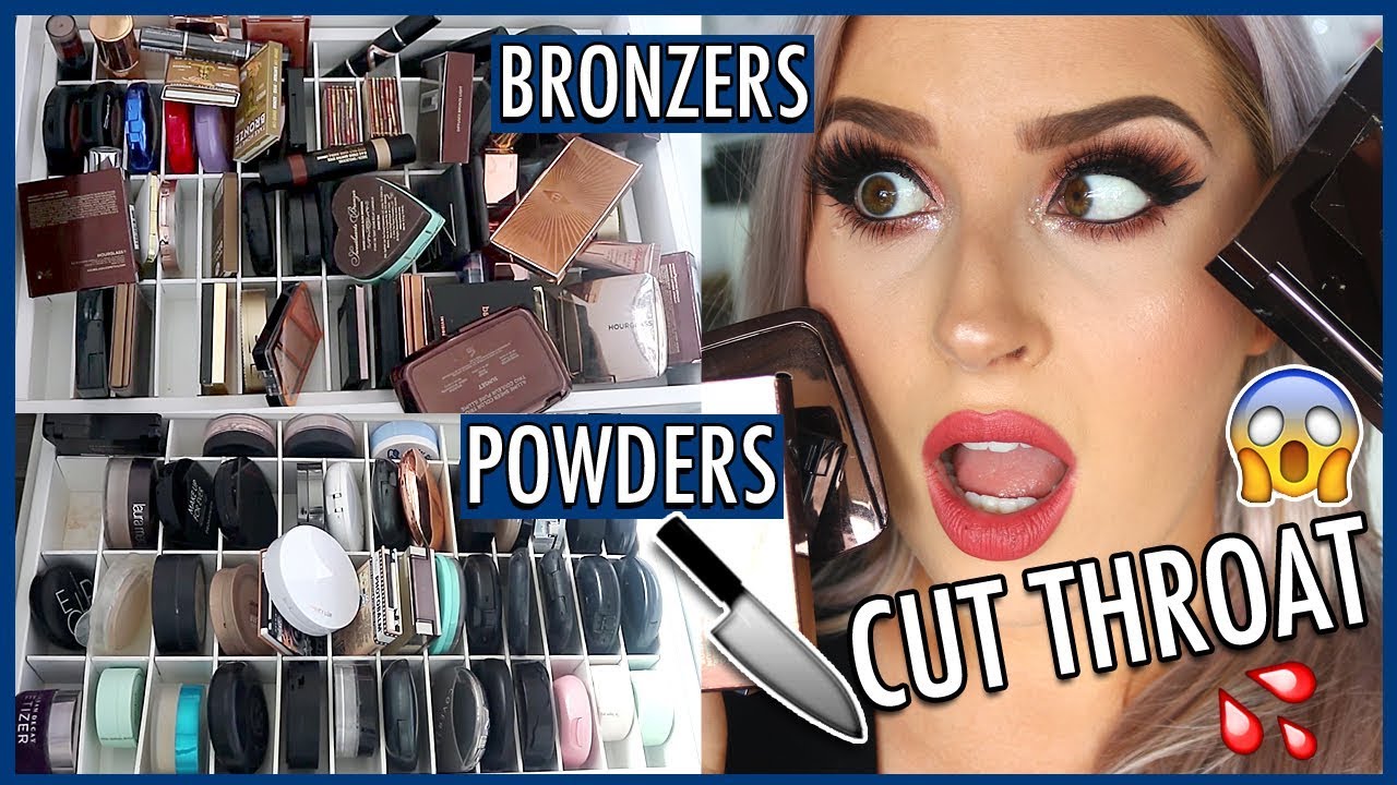 MAKEUP DECLUTTER 🔪 Powder & Bronzer 😏 Organize Makeup With Me!