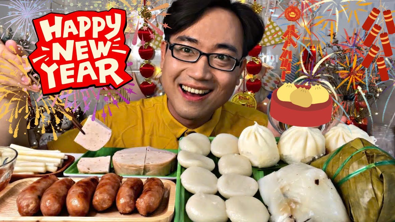 🧧 Chờ Xuân Sang Với Mâm Bánh Giò, Bánh Giầy Kẹp Chả Lụa, Bánh Bao Nhân Thịt Ăn Với Lạp Xưởng Tươi 🏮