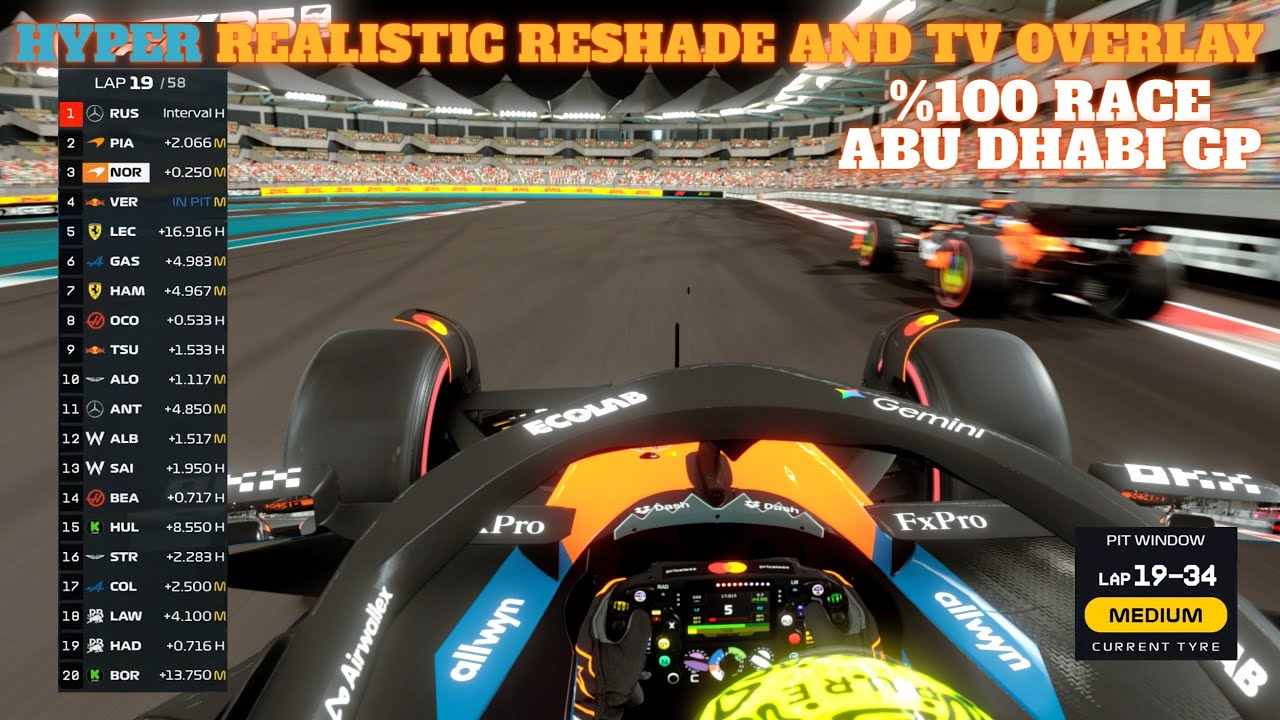 CAN NORRIS WIN THE CHAMPIONSHIP? | HYPER REALISTIC RESHADE AND TV OVERLAY | ABU DHABI GP RACE 2025