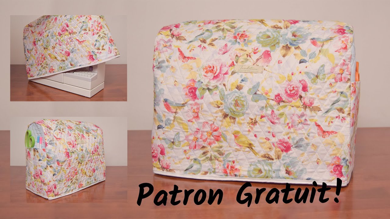 Comment coudre une housse pour machine à coudre, avec poches - Patron Gratuit - Couture Facile Mimi