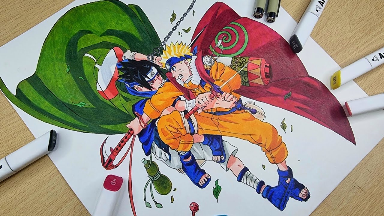 Drawing Naruto and Sasuke