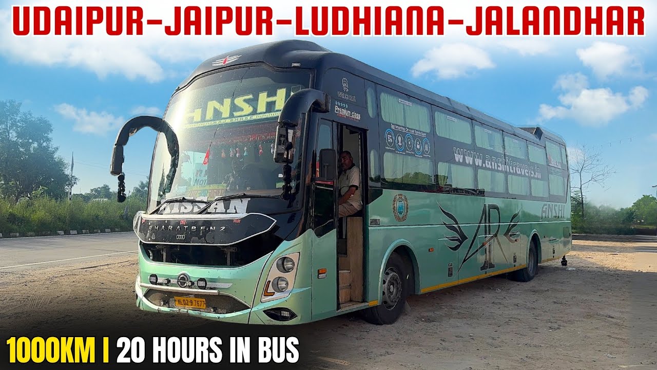 Udaipur to Jalandhar in AC Sleeper Bus I 20 Hours in Bus I उदयपुर से जालंधर बस I राजस्थान से पंजाब 