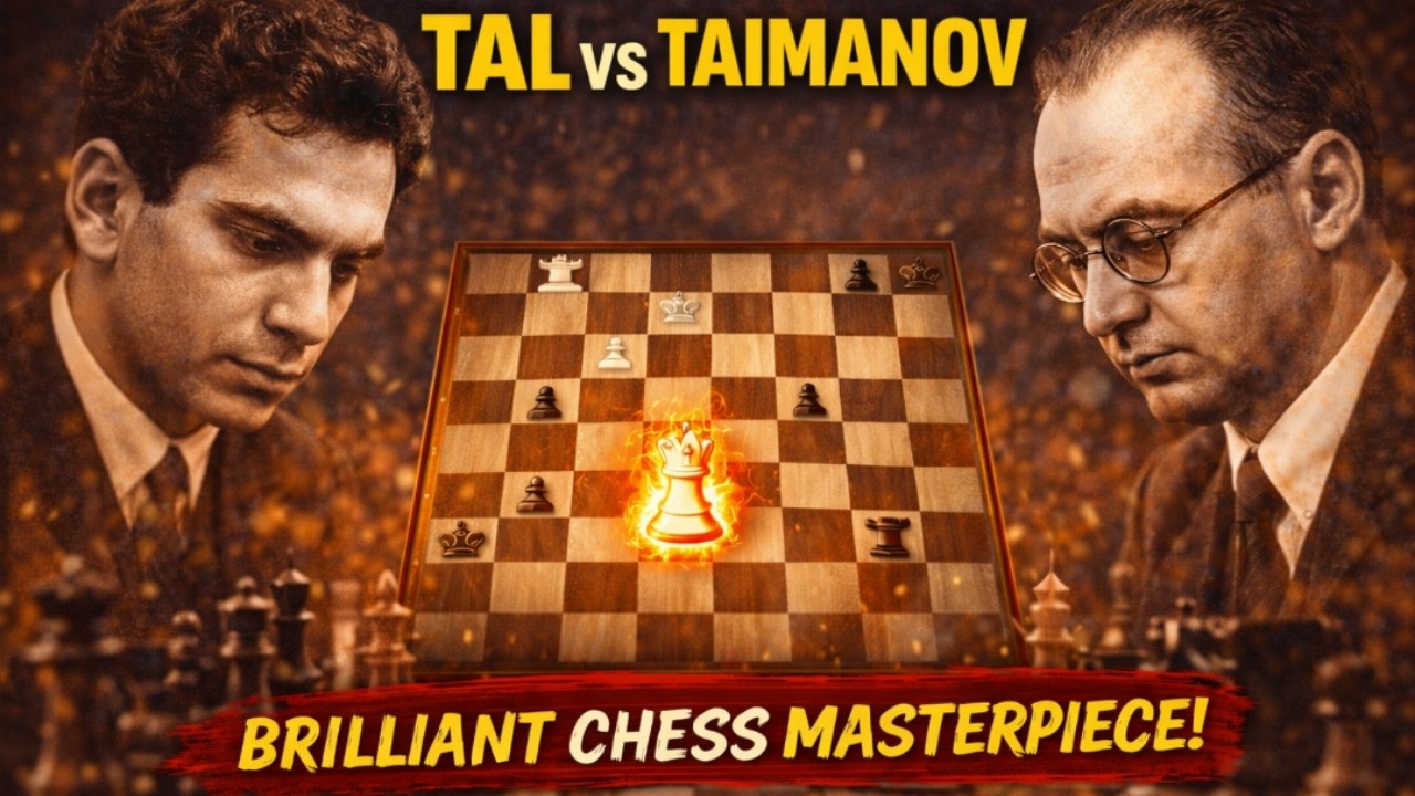 Mikhail Tal vs Mark Taimanov (1958) – The Magician’s Brilliant Chess Masterpiece ♟️🔥