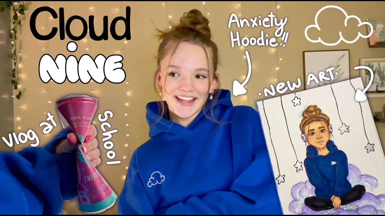 Unboxing + Reviewing the Cloud Nine anxiety hoodie!💙 School Vlog + surgery story + new art