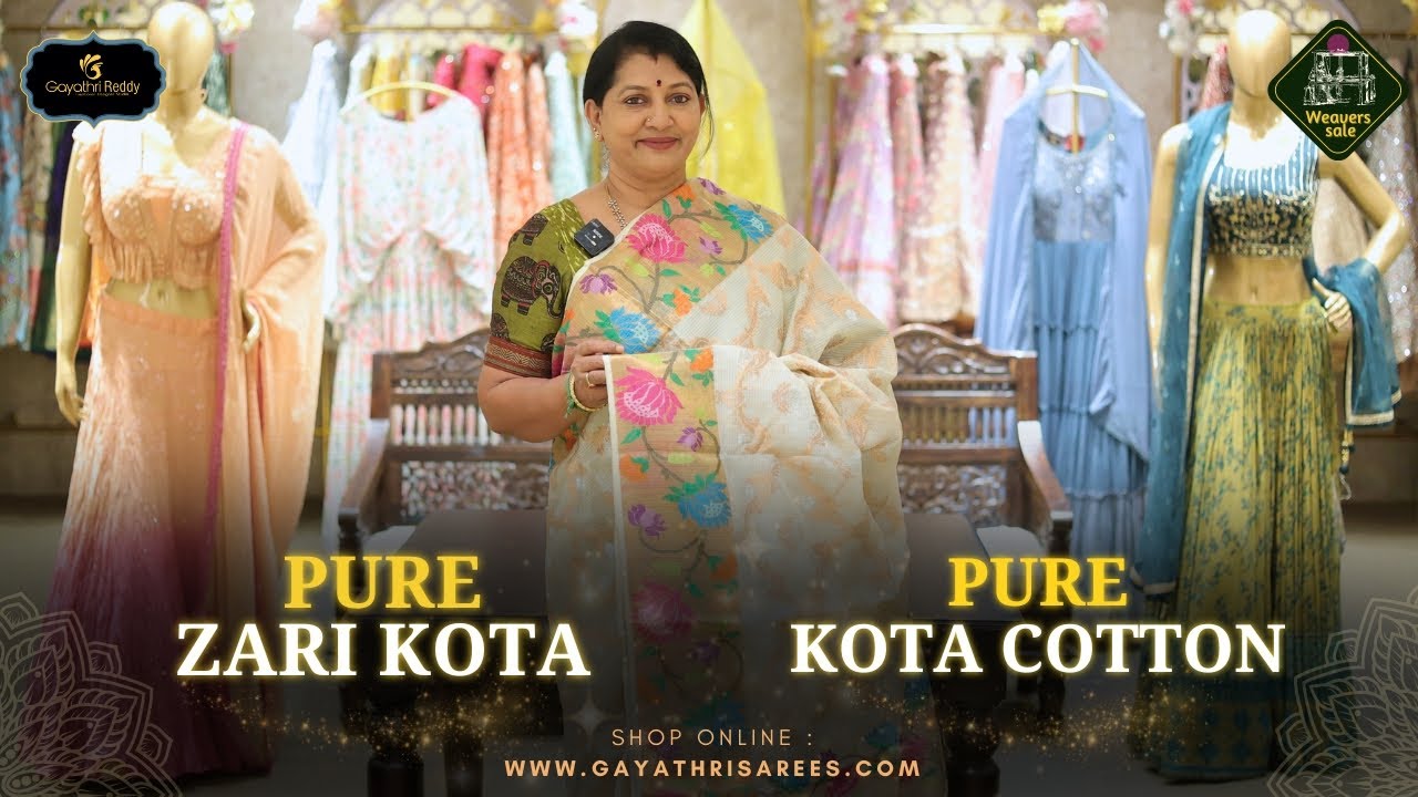 Pure Zari Kota & Pure Kota Cotton Sarees | #GayathriReddy |