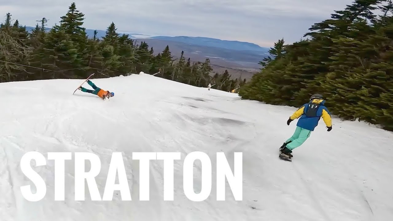 Having some fun on a bad condition day - Snowboarding and Exploring Stratton Resort, Vermont 
