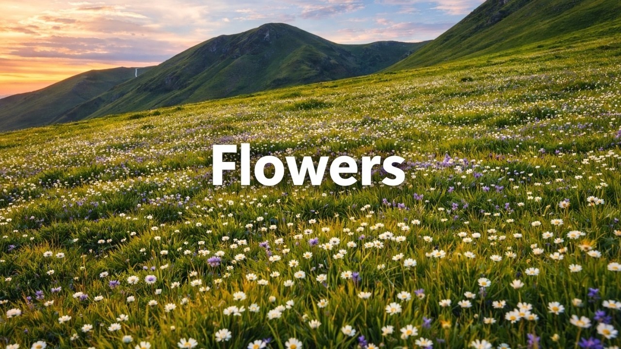 Mountain Meadow at Golden Hour | Calm Nature Ambience for Deep Sleep