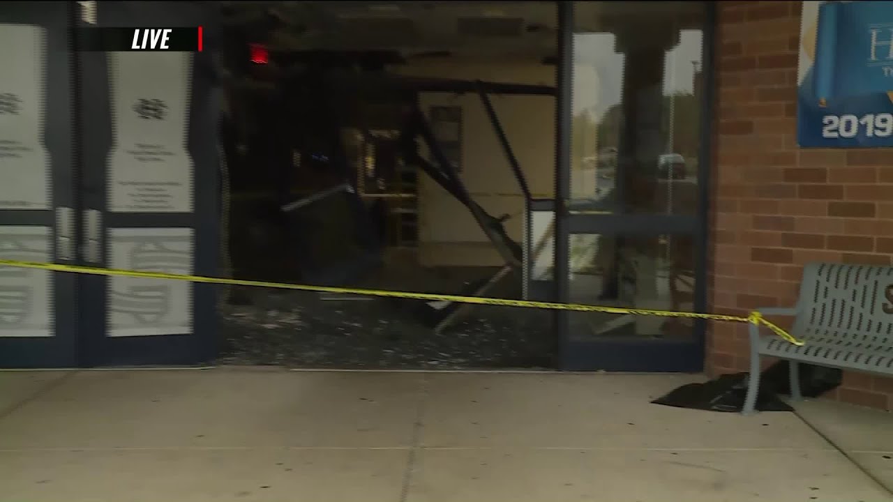 Francis Howell Central High School closed after car slams into building