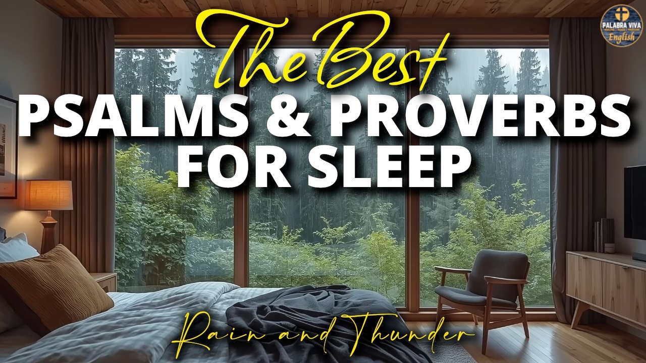 Psalms & Proverbs to Sleep | Rain and Thunder | Soothing and Calm Male Voice