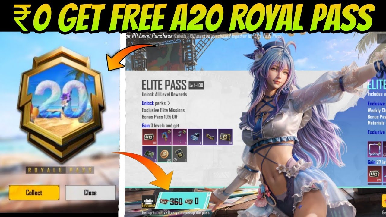 ОГО 😱 0 UC Получи бесплатный Royal Pass A20 в Bgmi | Как получить бесплатный RP A20 в Bgmi !