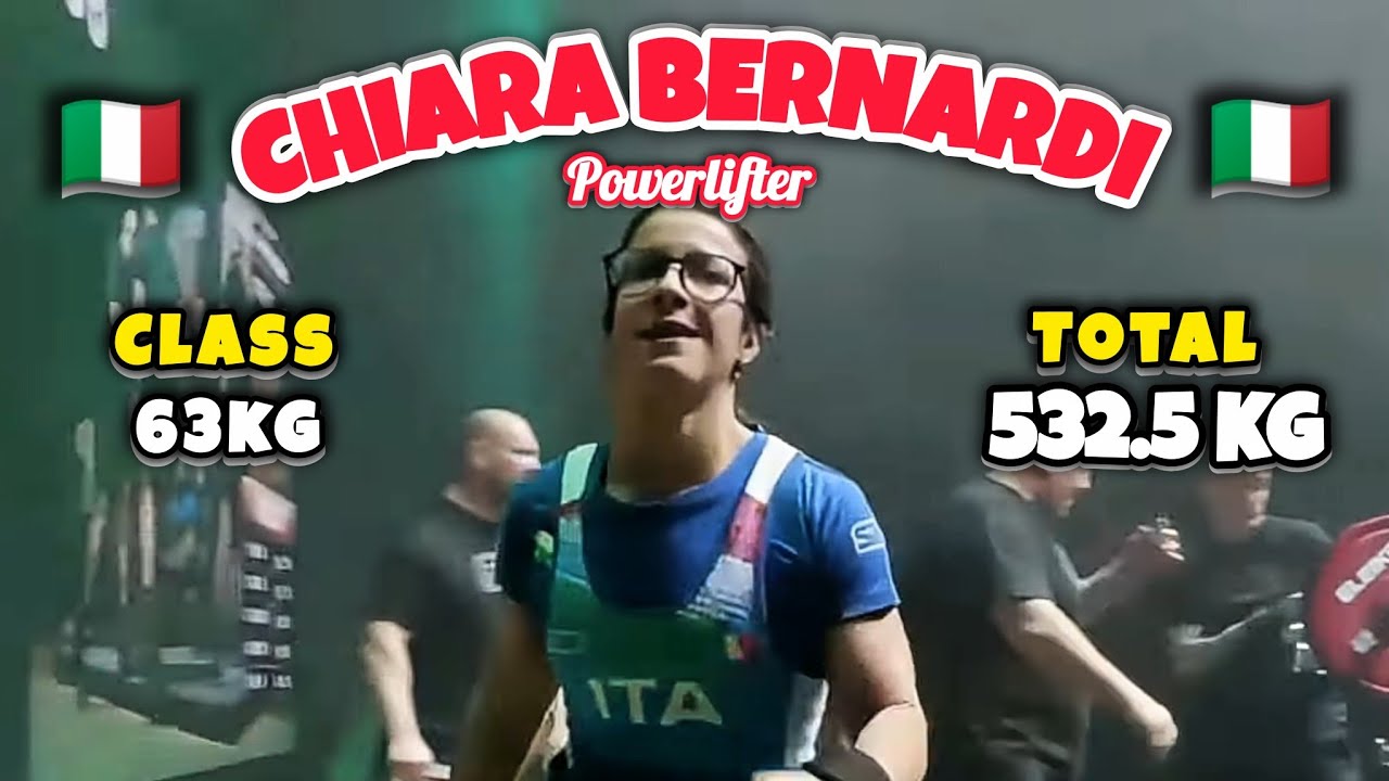 Кьяра Бернарди - SBD, общий вес = 532,5 кг - класс 63 кг 🇮🇹
