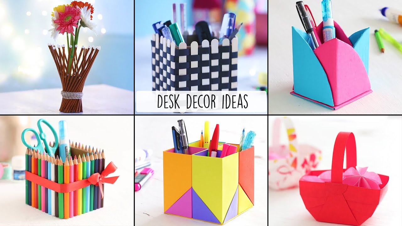 6 Easy Desk Decor Ideas | Desk Decor | Craft Ideas