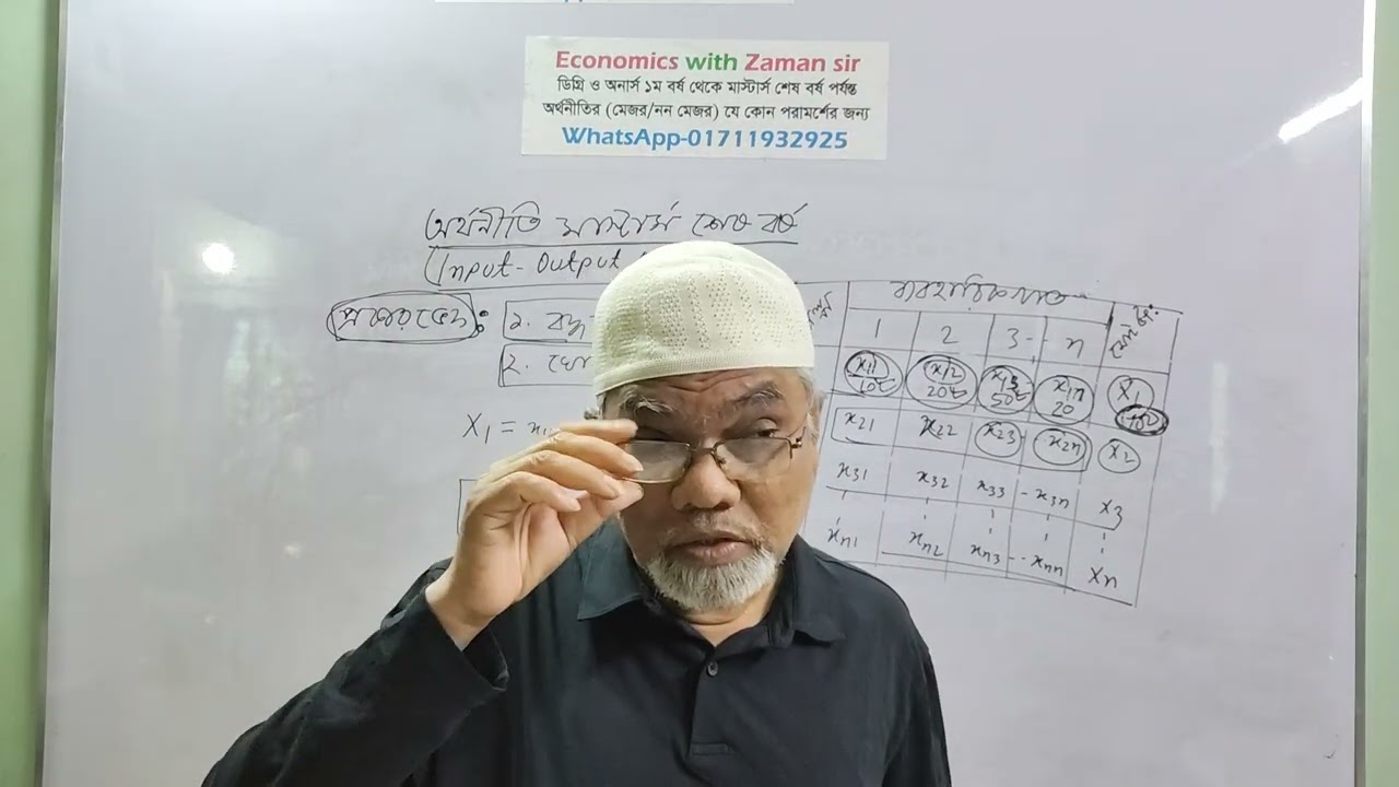 অনার্স দ্বিতীয় বর্ষ,মাস্টার্স শেষ বর্ষ,মাইক্রো ইকোনমি ক্স ইনপুট -আউটপুট মডেল, লেকচার-২।