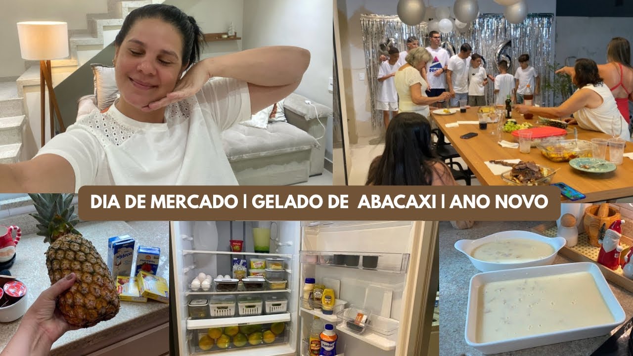 🔥VLOGÃO: Último dia do ano em família/ Dia de mercado/ Gelado de abacaxi fácil 🍍