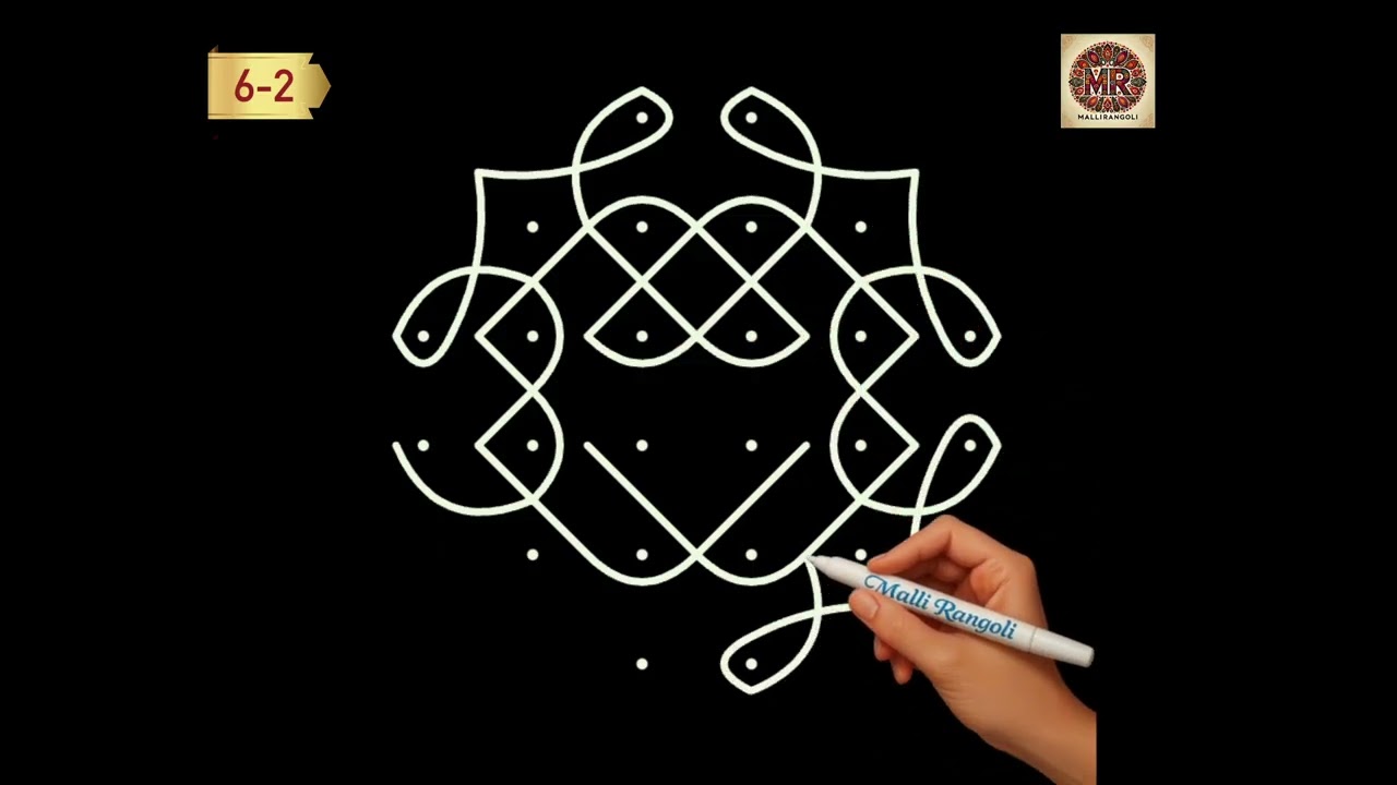 Latest Sikku Kolams with 6 Dots | Simple & Easy Kolams for Beginners