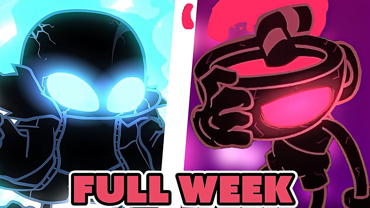 FRIDAY NIGHT FUNKIN' mod EVIL Boyfriend VS Sans n cuphead Nightmare FINAL Round 2 (FULL WEEK)
