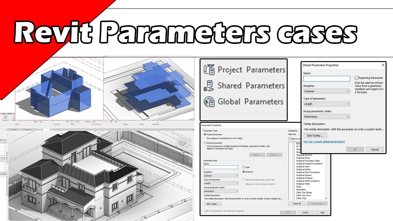 Revit architecture Parameters (Project, Shared, Family and Global) notes