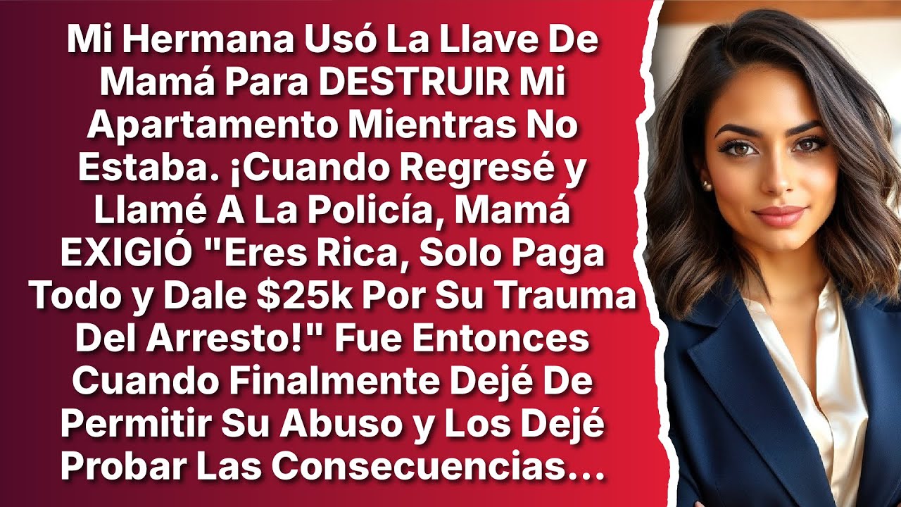 ¡Mi Hermana DESTRUYÓ Mi Apartamento Con La Llave De Mamá y Exigió $25k Por Su 