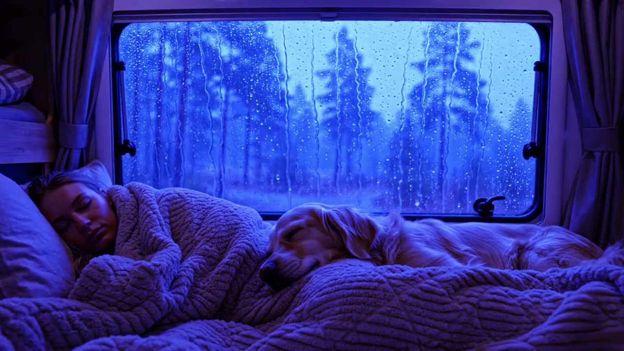 Sleep Calmly with Rain and Thunder in a Peaceful Night Atmosphere