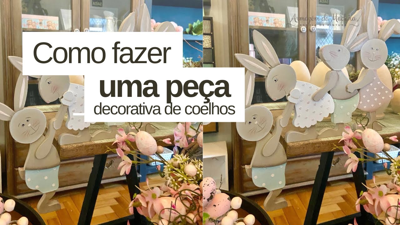 Como fazer uma peça decorativa de coelhos | Escola de Pintura Armazém da Madeira