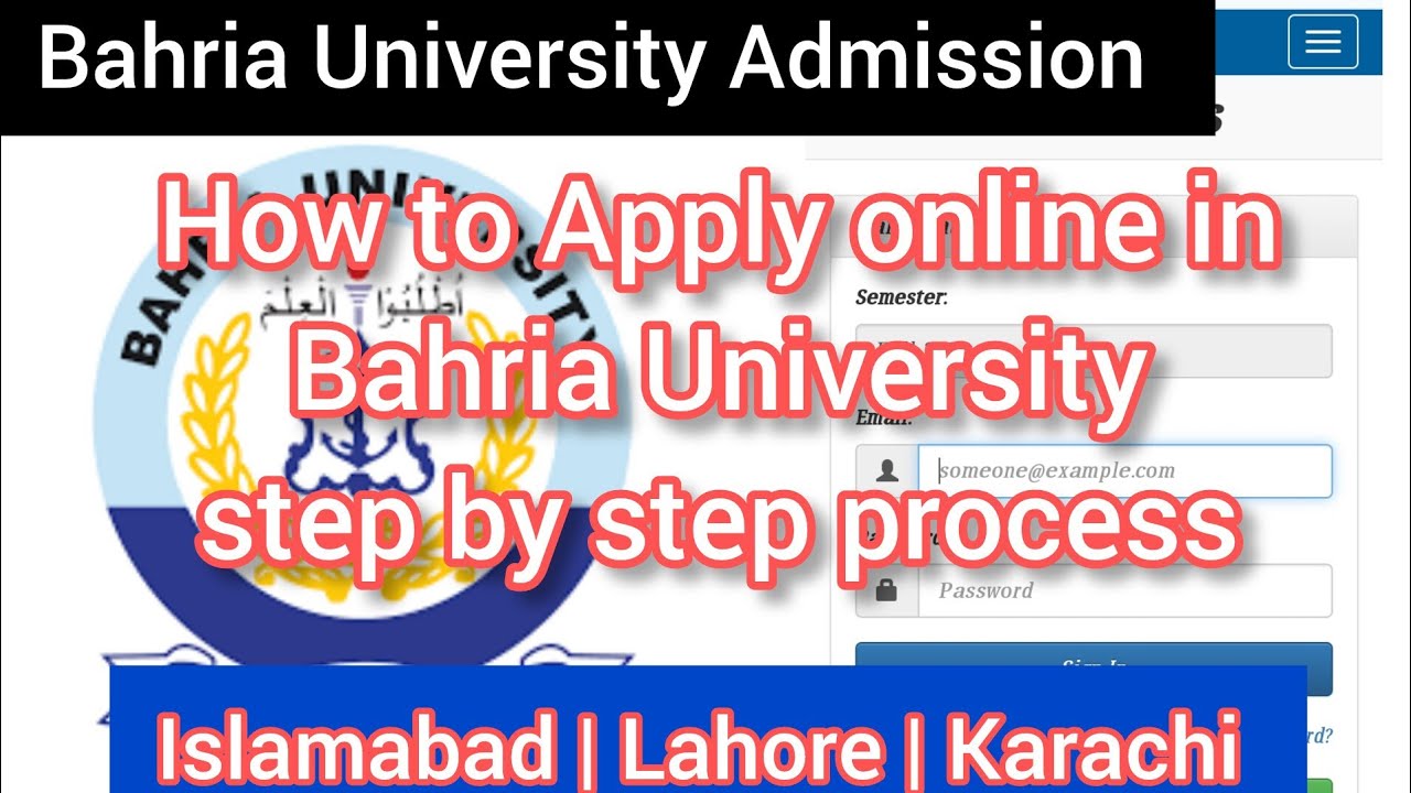 How To Apply Bahria University Islamabad Admission 2025 |Apply Bahria University admission Karachi
