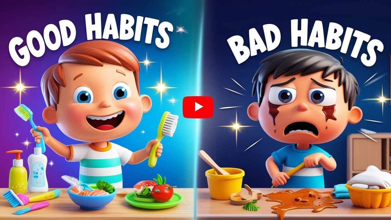 Good vs Bad Habits for Kids 🌟 | Morning Routine & Good Manners