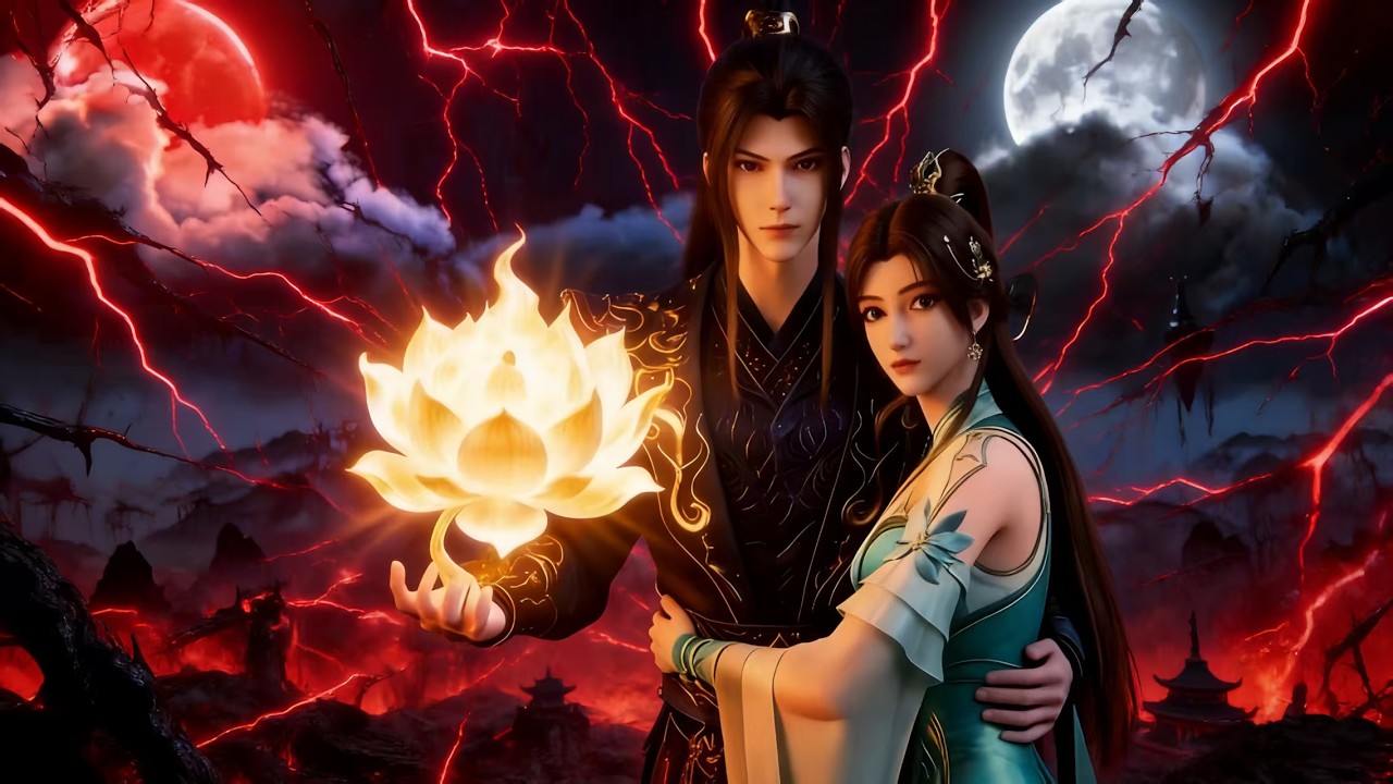 斗破苍穹年番188-194净莲妖火篇全集：萧炎为药老出气，净莲妖火祭炼天古阵吊打七大四星斗圣，萧炎与薰儿合体炼化妖火，暴涨至五星斗圣！