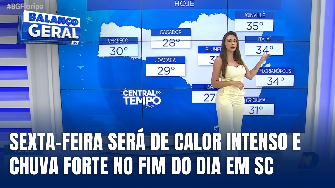 Central do Tempo - Tempo abafado dá lugar a chuva forte e temporais nesta sexta-feira (13)
