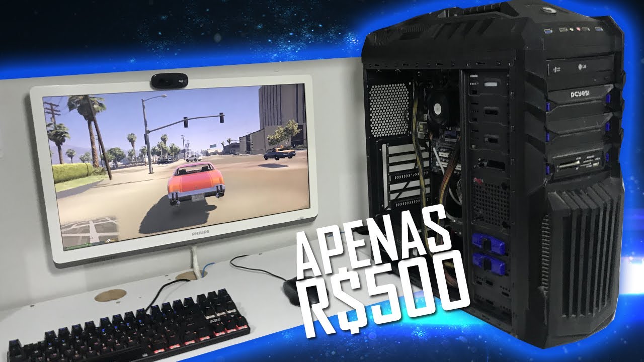 PC GAMER BARATO DE R$500! RODOU ATÉ GTA V!