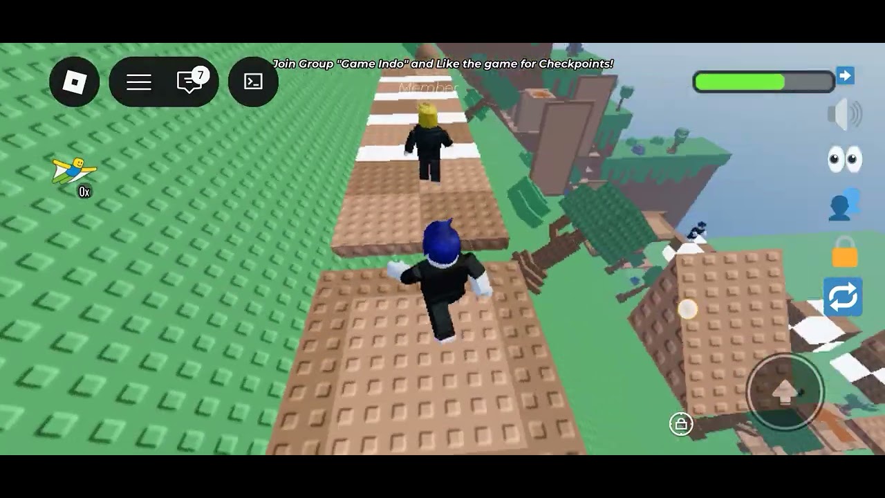 Playing Roblox, glide tower with my annoying 