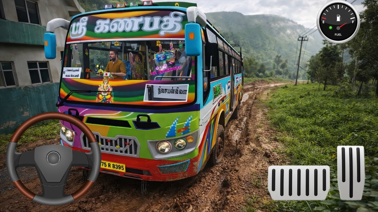 💥bus Simulator Indonesia | TN private Bus Driving off road 