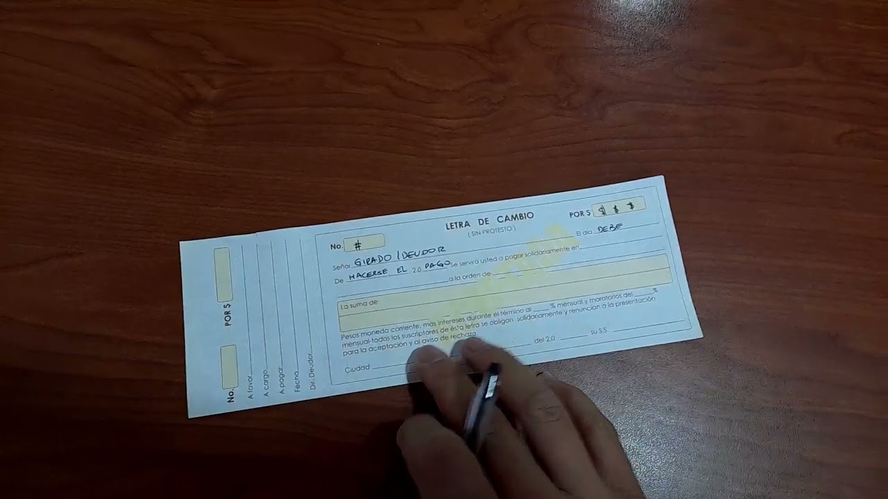 Como llenar una letra de cambio en Colombia