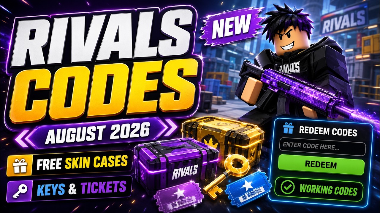 NEW CODES FOR RIVALS IN 2026 AUGUST ✅ FREE SKIN CASES, KEYS & TICKETS 🎁 NEW ROBLOX RIVALS CODES!